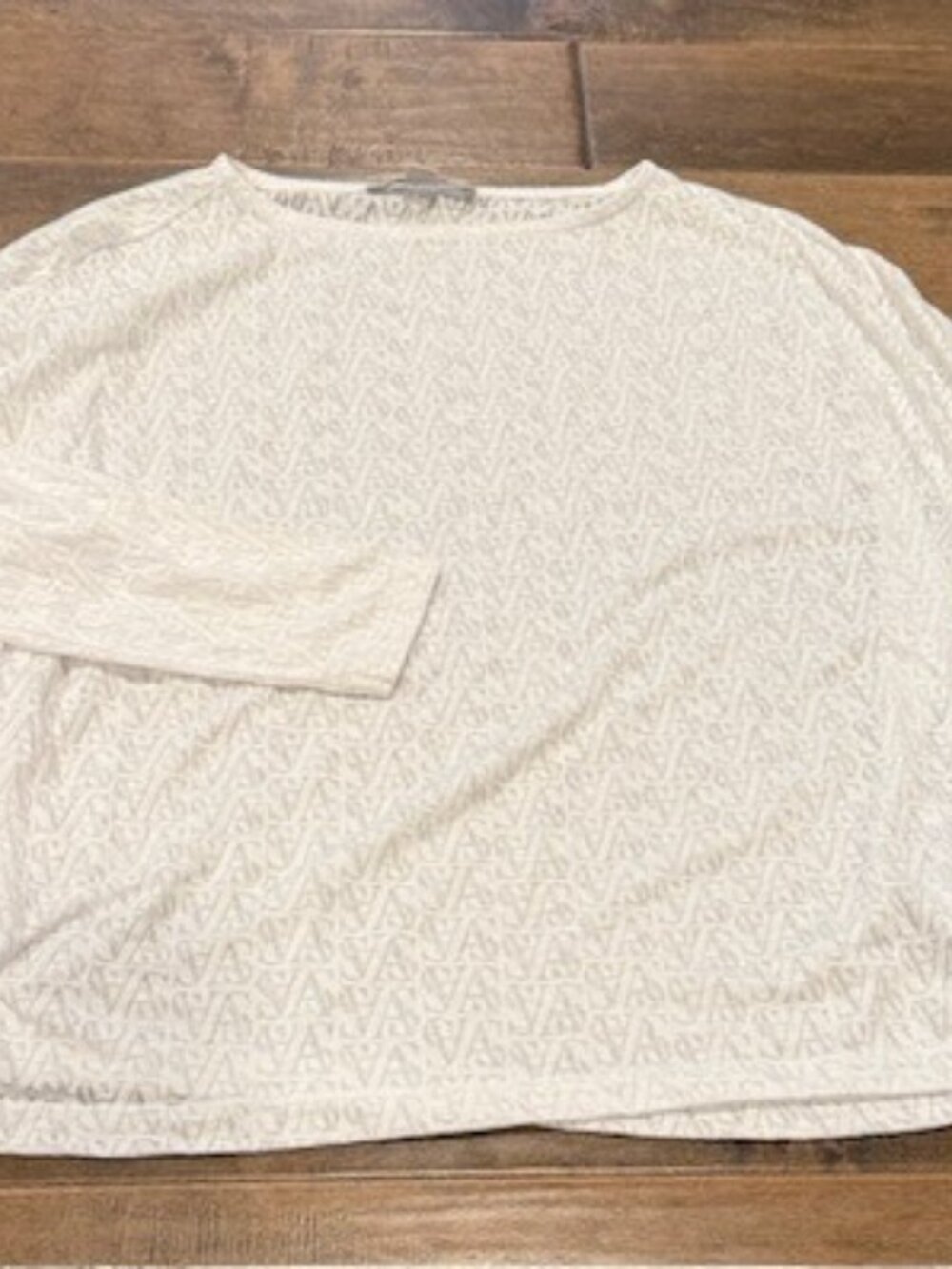 All Saints White Logo Long Sleeve Top Sz S